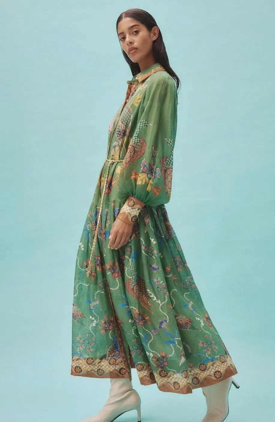 Alemais Birdie Shirtdress Green Size 16 photo 2