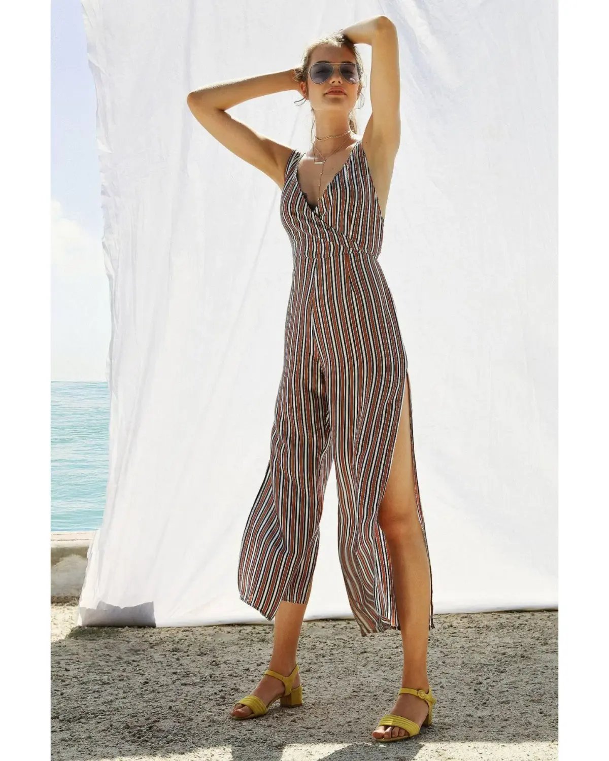 Sir the Label Zoe Jumpsuit Stripe Print Size AU 12 photo 4