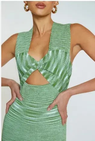 By Johnny Leora Latice Knit Midi Dress Green Size 8 photo 3