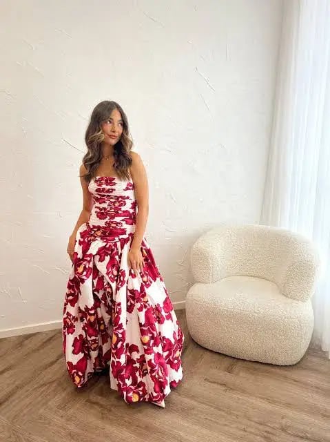 AJE Behold Maxi Dress Red Floral Size AU 16 photo 7