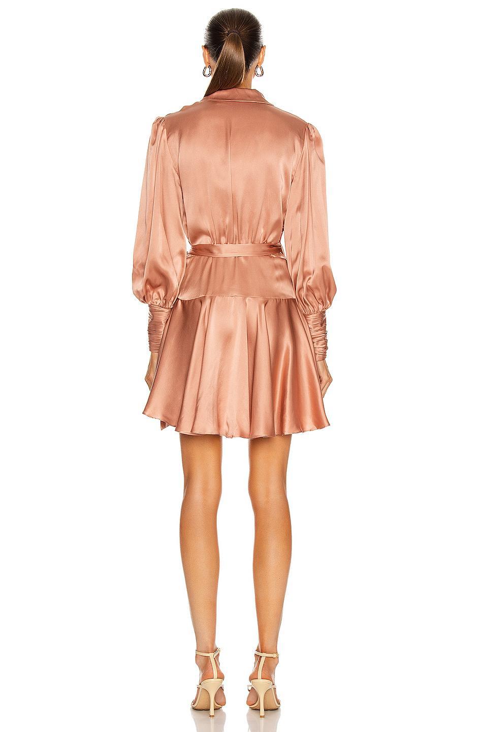 Zimmermann Silk Wrap Mini Dress Pink photo 3
