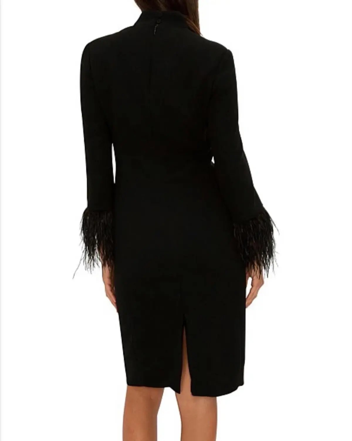 Carla Zampatti Feather Cocktail Dress Black Size 4 photo 3