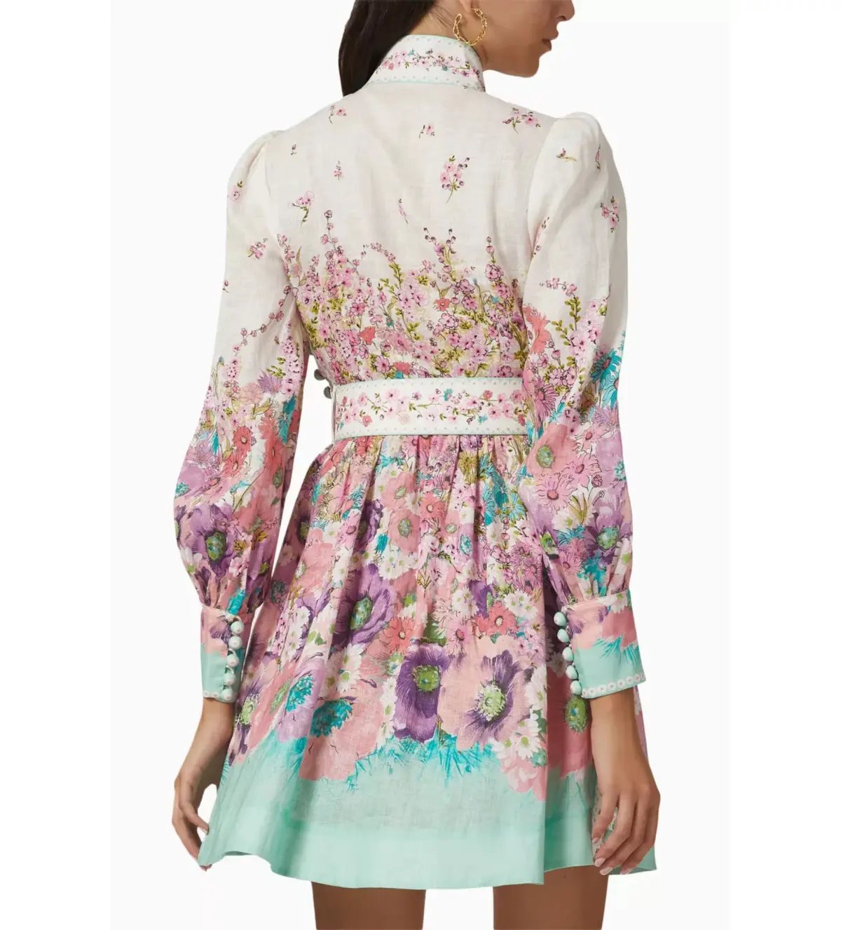 Zimmermann	Jude Buttoned Mini Dress Multi Size 3/Au 14 photo 2