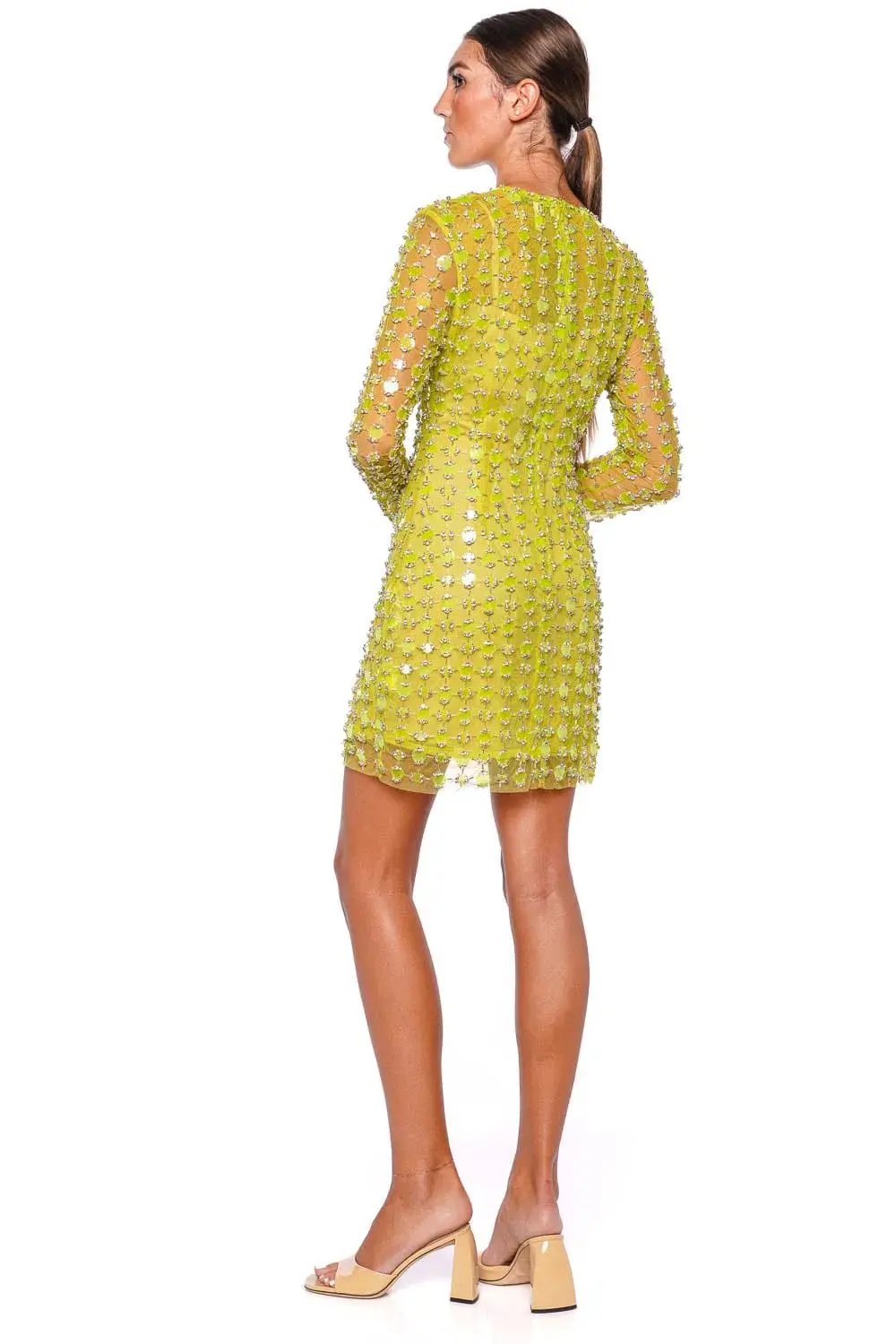 Rachel Gilbert Lucinda Mini Dress Lime Size 8 photo 2