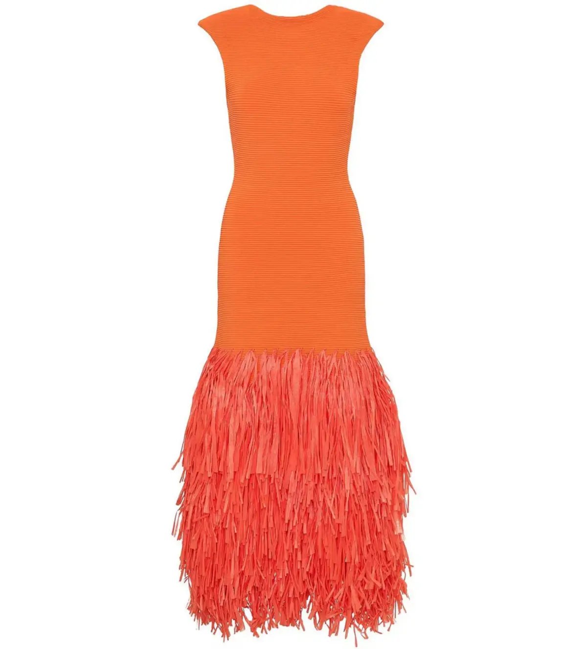 Aje Raffia Knit Midi Dress Orange Size M / AU 10 photo 4