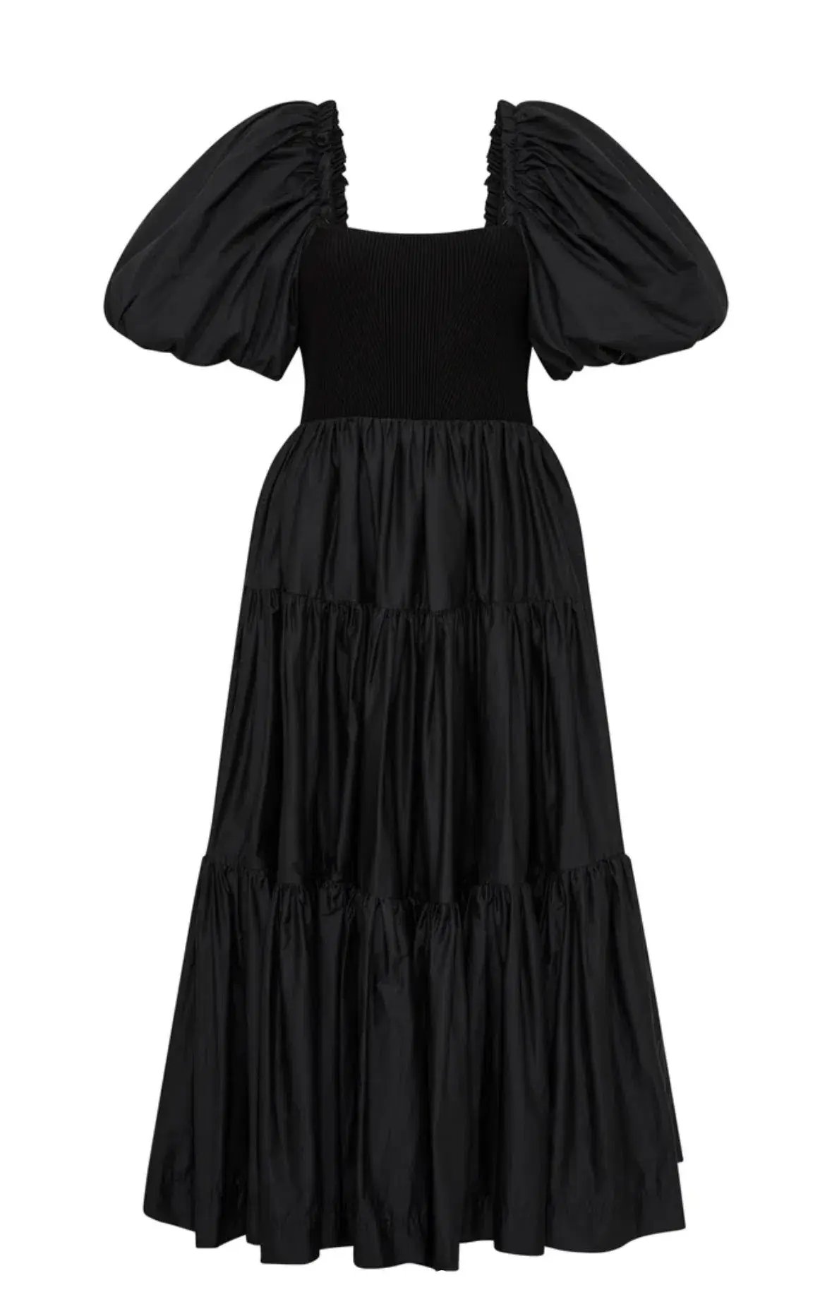 Aje Casa Puff Sleeve Midi Dress Black Size 16 photo 5