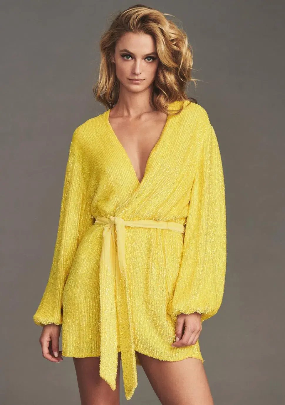Retrofete Gabriella Robe Lemonade Yellow Size 8 photo 2