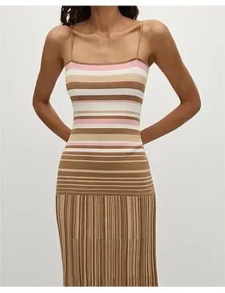 Faithfull The Brand ESENIA KNIT DRESS Brown Size 10 photo 2