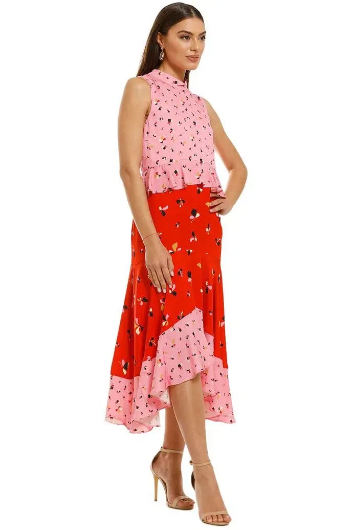 Rebecca Vallance Ruby Ruffle Dress Floral Size 10 photo 2