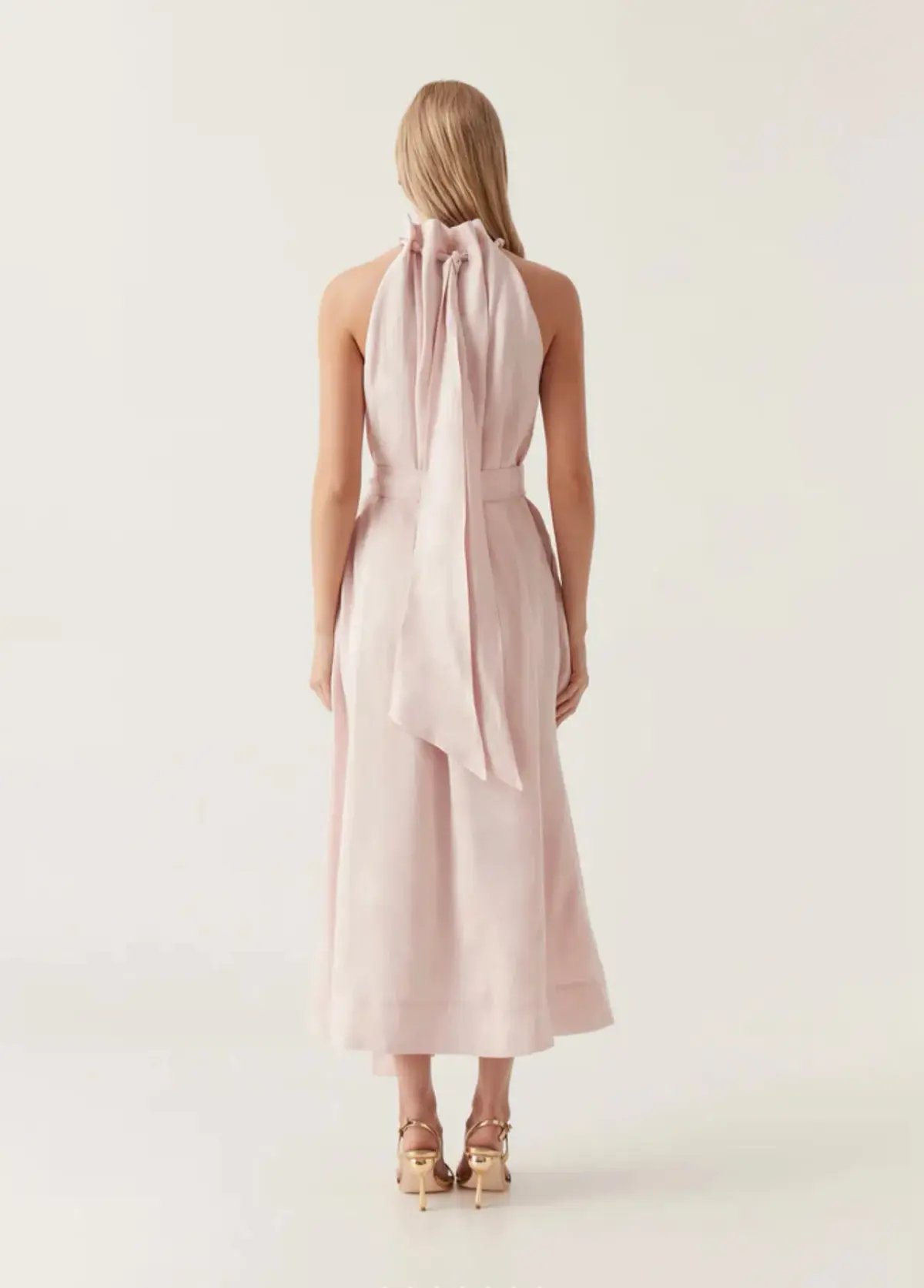 Aje Mariel Trapeze Midi Dress in Soft Pink Size 6 photo 3