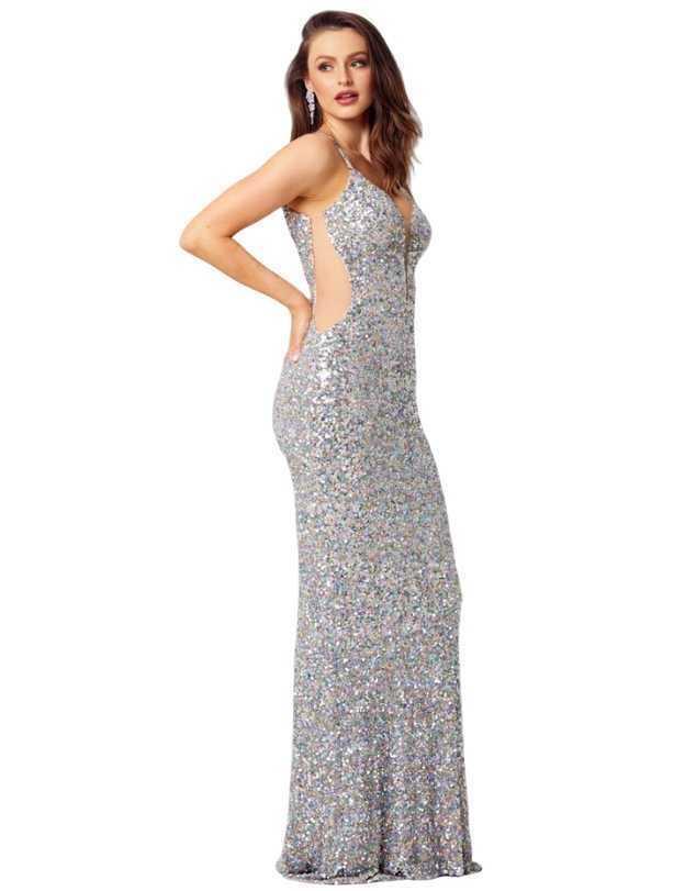 Tania Olsen Anastasia Gown silver size 8 photo 3