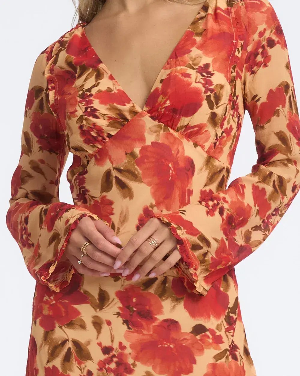 Isabelle Quinn Evelyn Mini Dress in Camellia Floral Print Size AU 8 photo 5