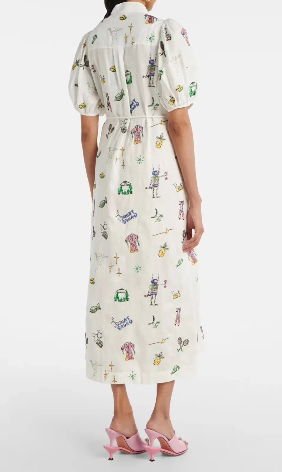 Alemais Play Embroidered Shirtdress in White Size 10 photo 2