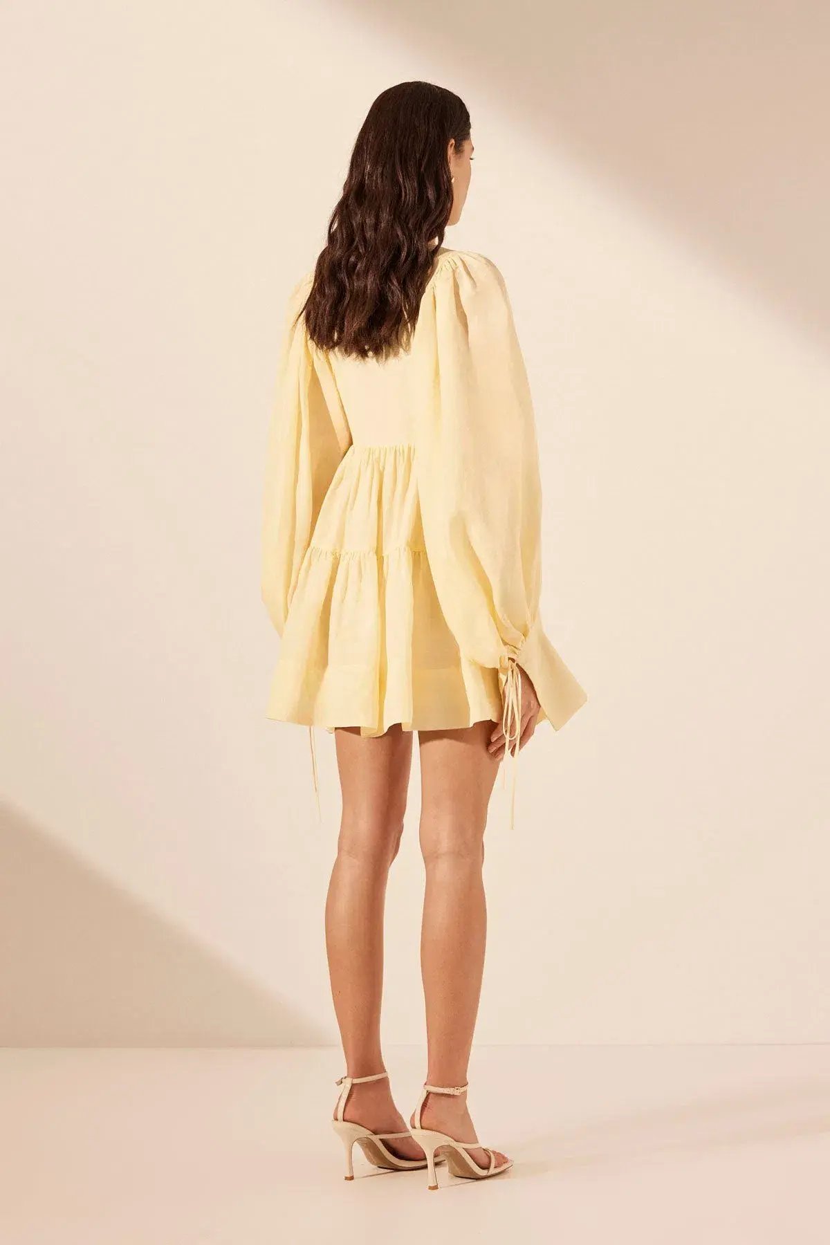 Shona Joy Limon Long Sleeve Mini Dress Lemonade Size 12 photo 2