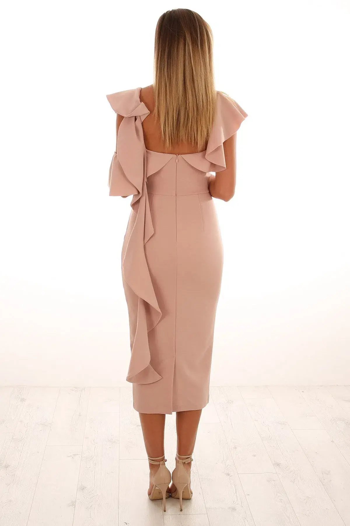 Pasduchas Romy Midi Dress Jasper Blush Size 8 photo 2