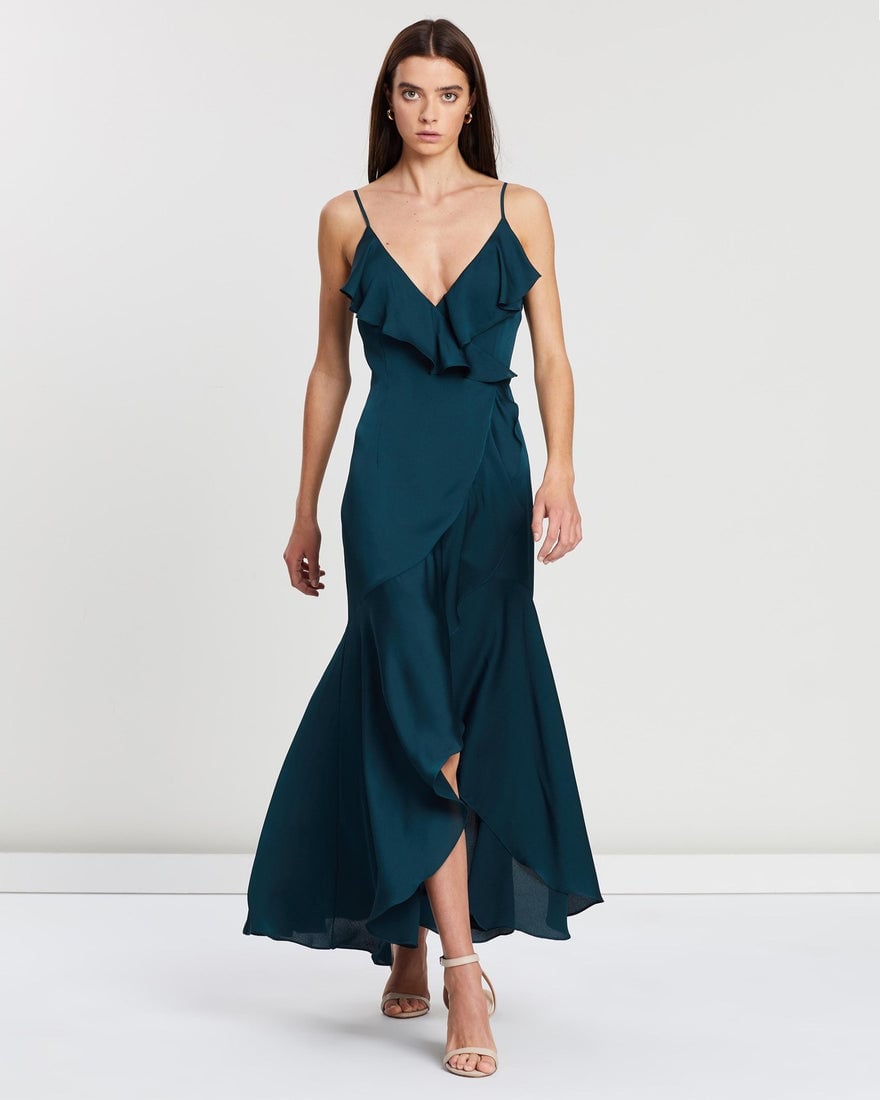 Shona Joy Luxe Bias frill wrap dress - Emerald photo 4