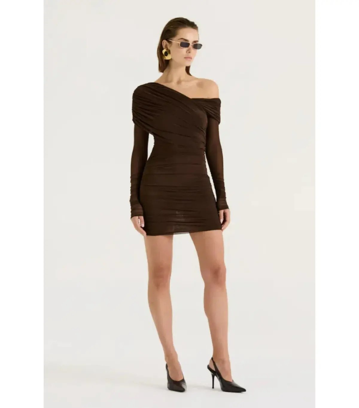 Henne Paris Mini Dress Brown Size AU 10 photo 4