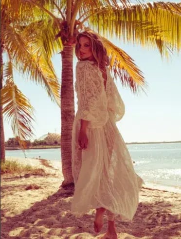 Manning Cartell Reverie Lace Sleeve Dress White Size 10 photo 3