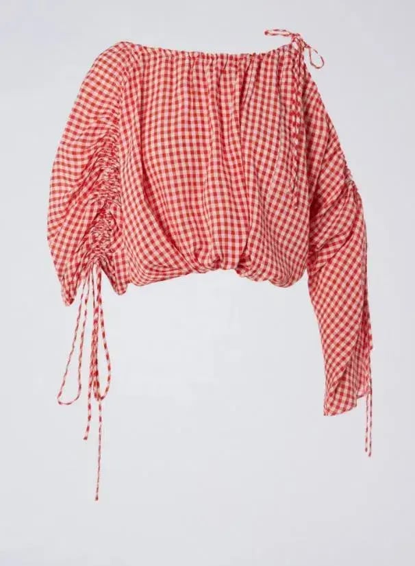 Scanlan And Theodore Gingham Drawcord Set Red (One Size Fits All) photo 4