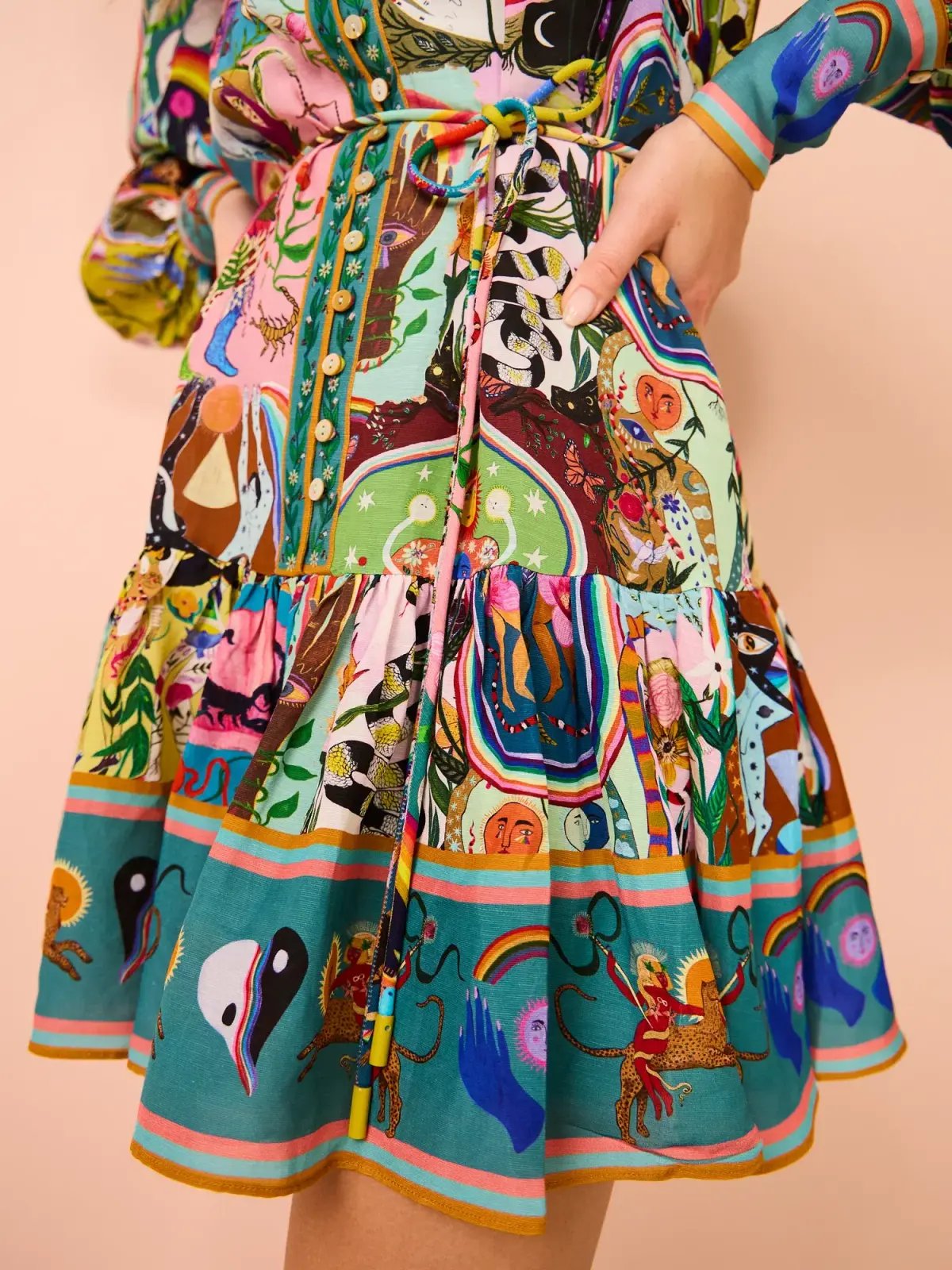 Alemais Evergreen Mini Dress Multi Size 4 photo 2