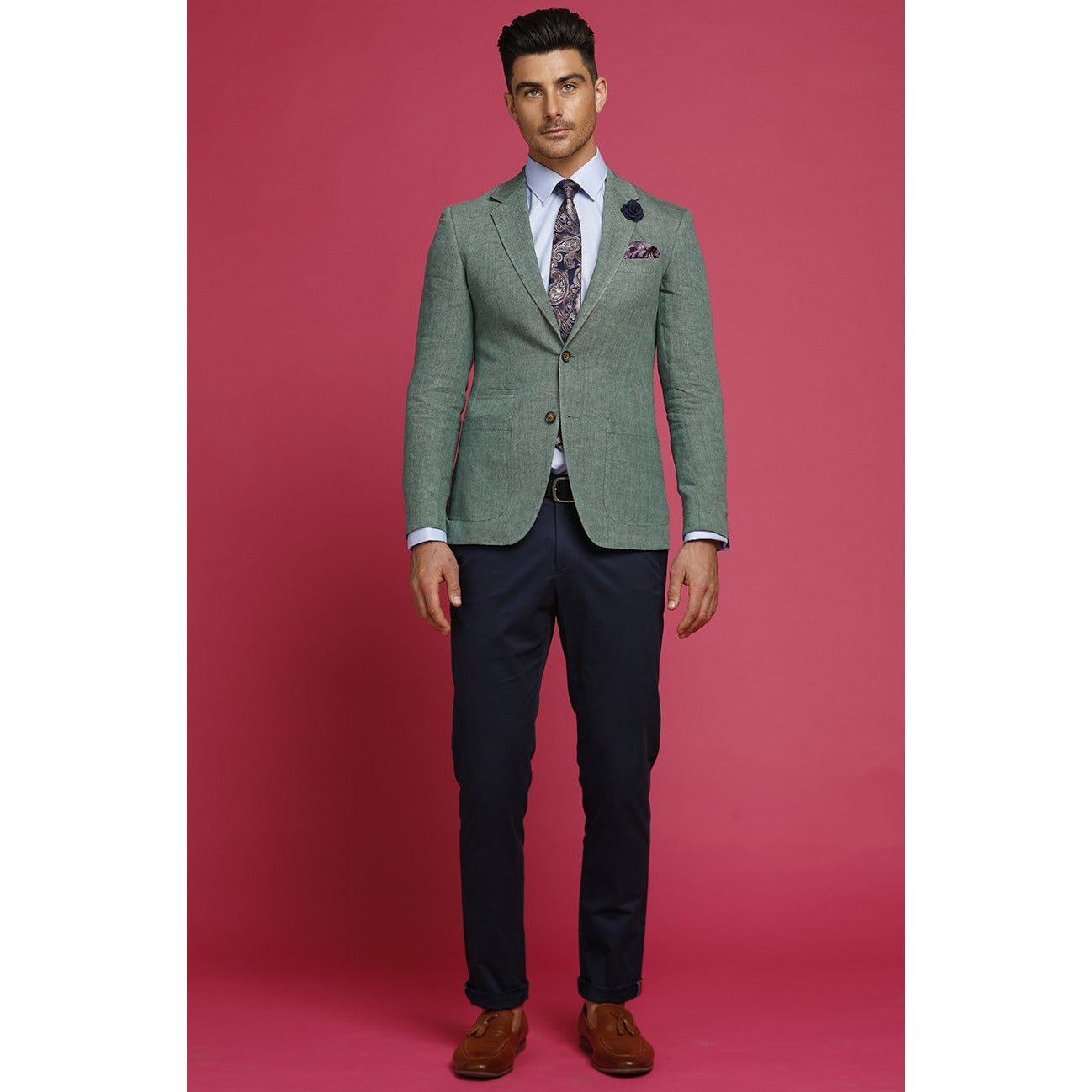 Daniel Hechter Green Linen Jacket photo 2