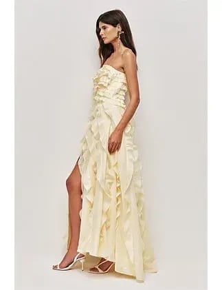 Aje Allairie Gown Butter Yellow Size 10 photo 4