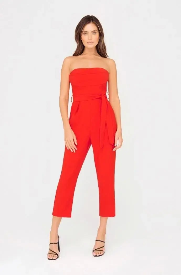 Sheike Audrey Strapless Jumpsuit Red Size 12 photo 2
