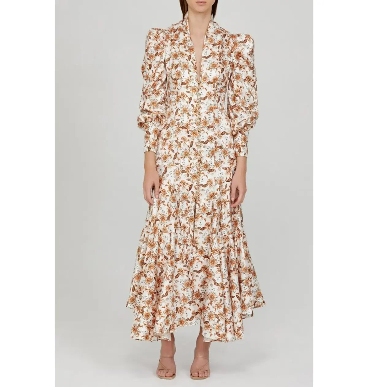 Acler Horrock Ivory Wallpaper Dress Floral Print Size AU 12 photo 2