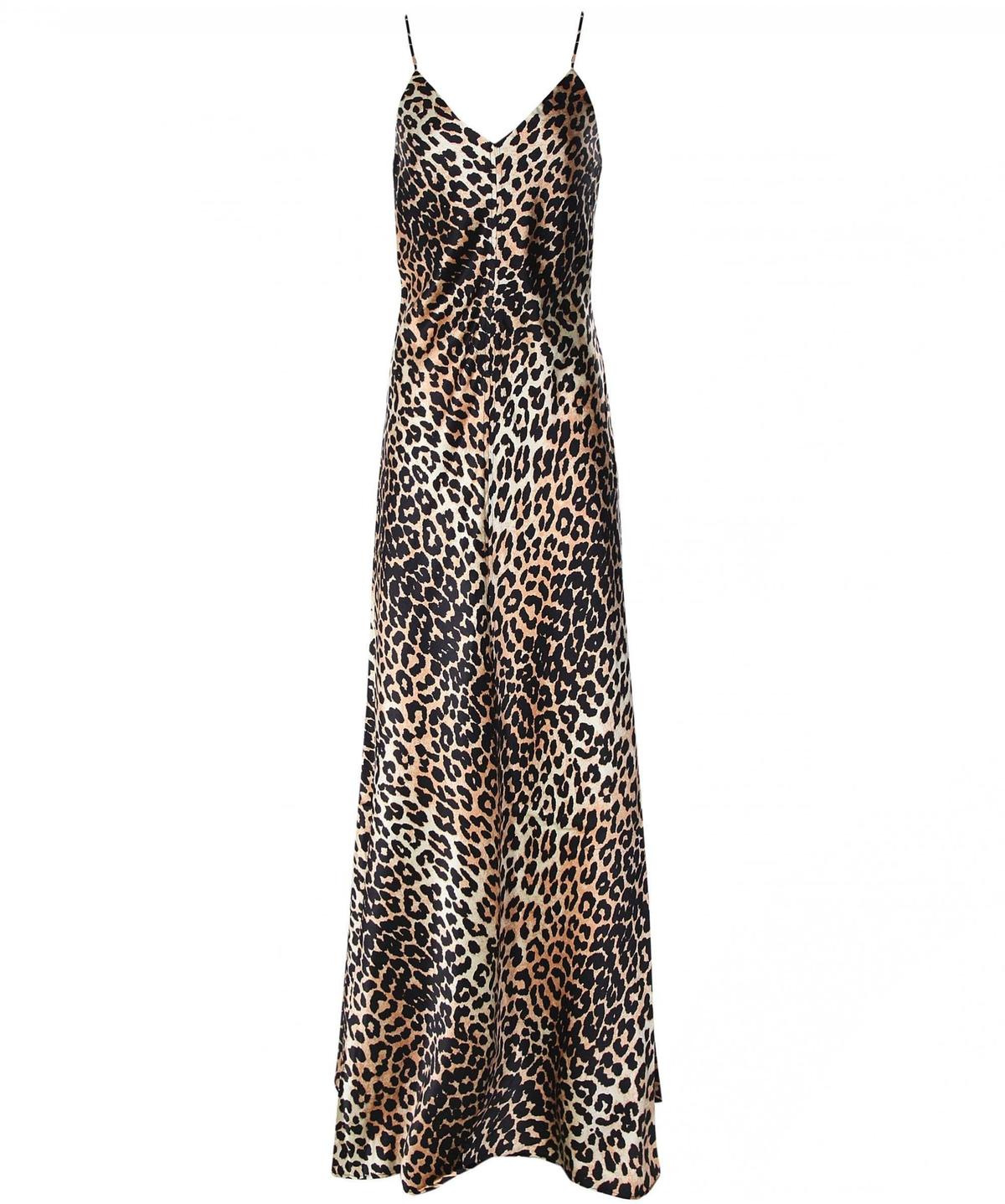 Ganni Stretch Silk Leopard Slip Dress photo 3