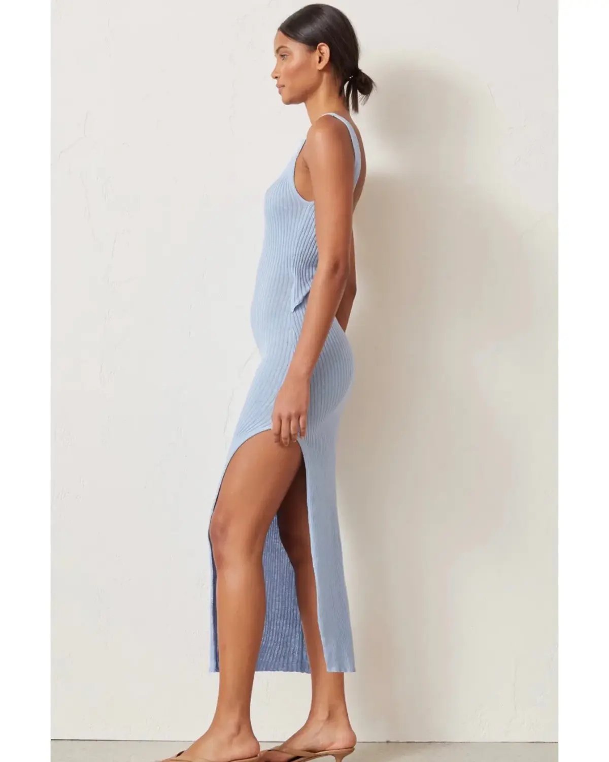 Bec & Bridge Riviera Knit Midi Dress Sky Blue Size AU 6 photo 2
