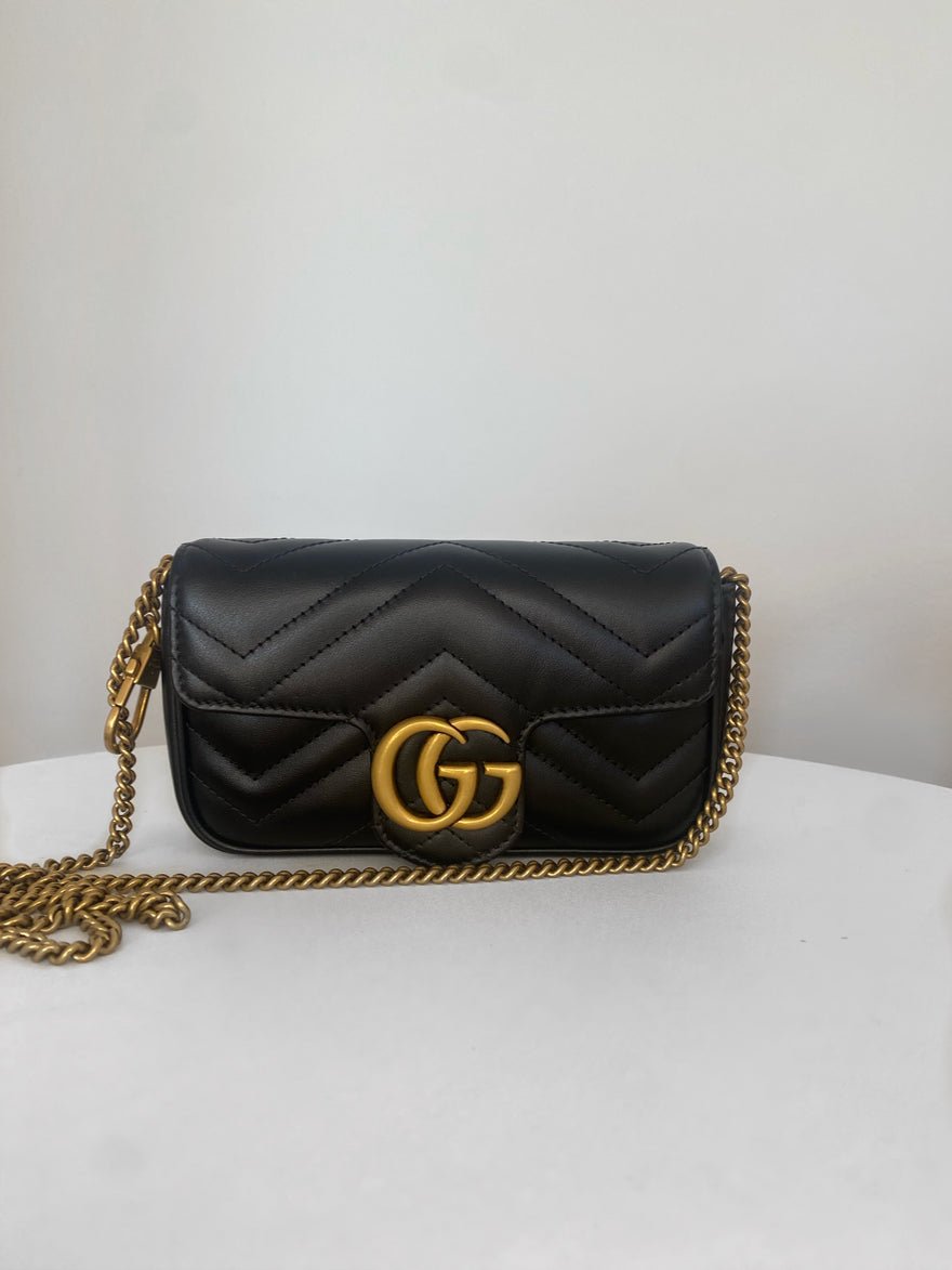 Gucci Super Mini Marmont Blk/Gld photo 2