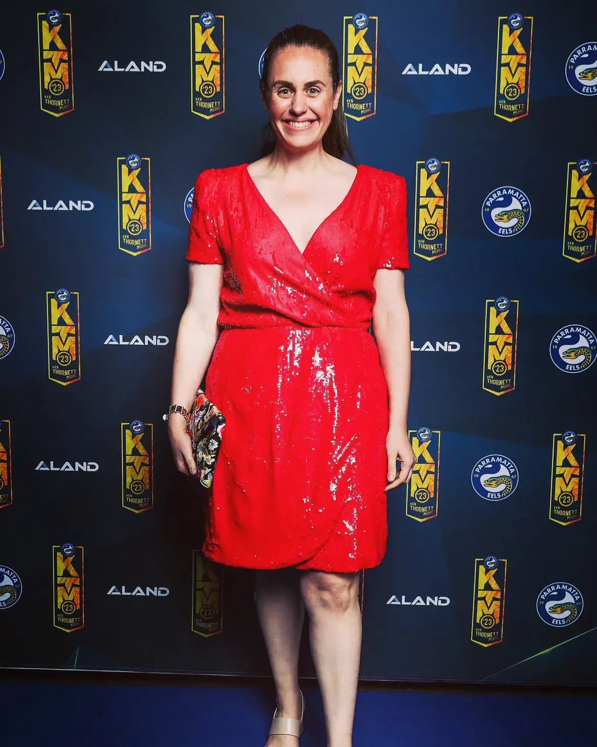 Cue Sequin Dress Red Size 14 photo 2