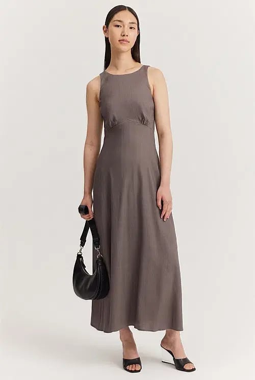 Country Road Cut-Away Column Dress Grey Size 10 photo 5