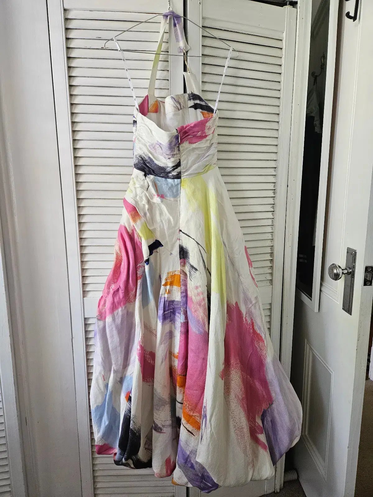 AJE HALTER NECK ABSTRACT SUNSET MIDI DRESS SIZE 8 photo 3