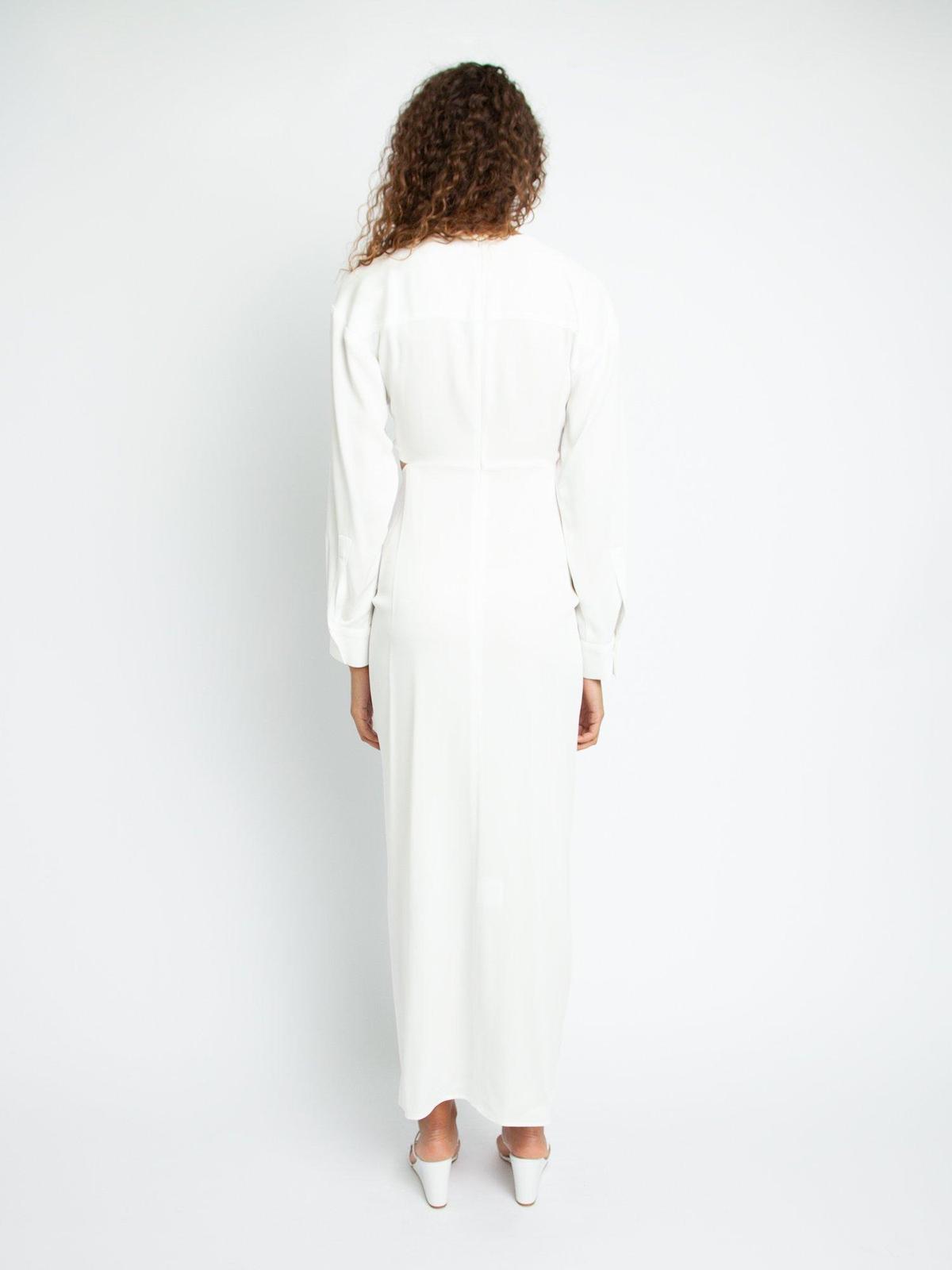 Christopher Esber Ruched Disconnect Shirt Dress White Size 6 photo 2