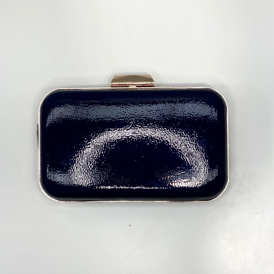 Olga Berg Pippa Crinkle Patent Pod - Navy photo 2
