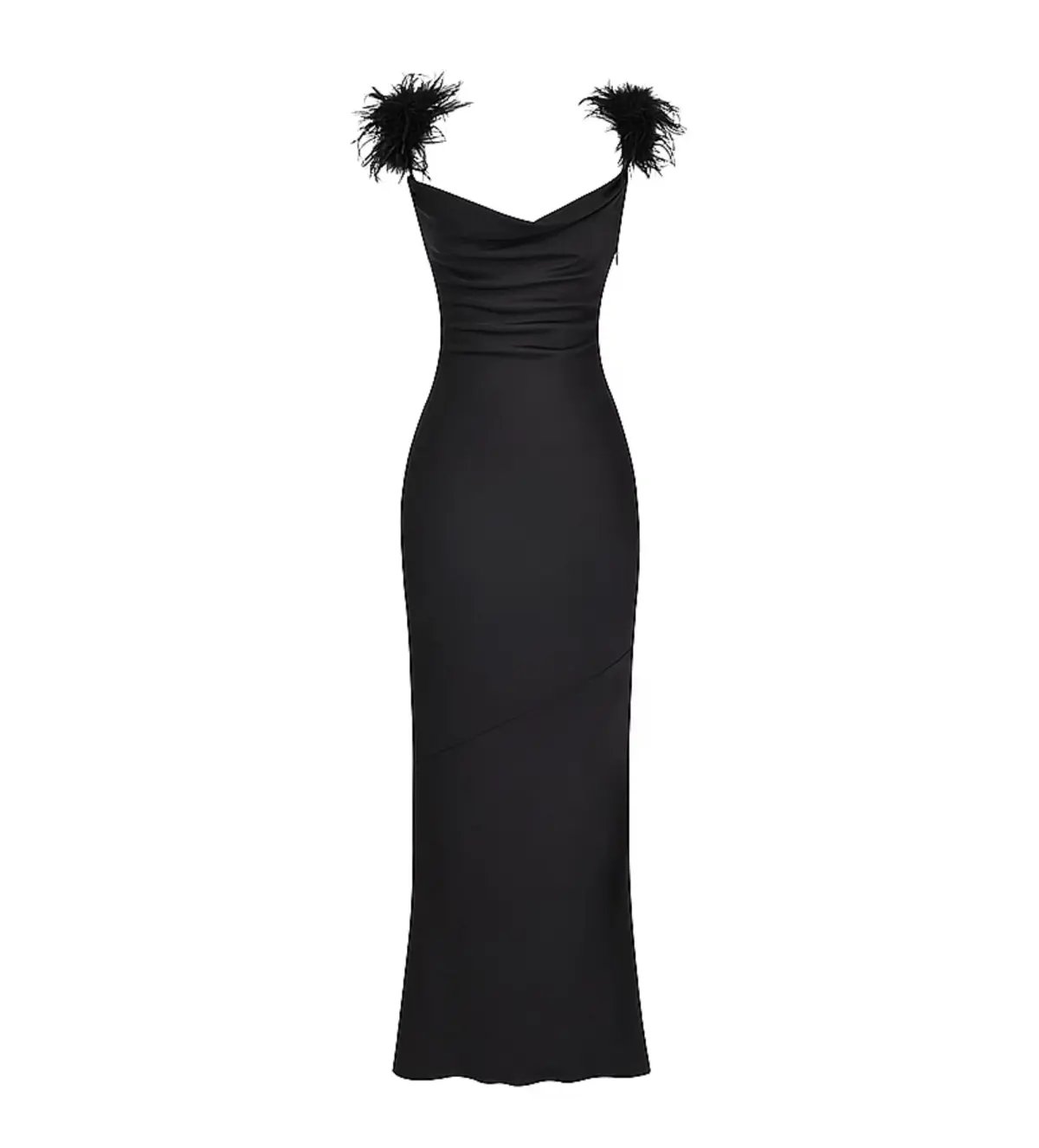 House Of CB Tabitha Black Satin Maxi Dress Black Size 6/XS photo 7