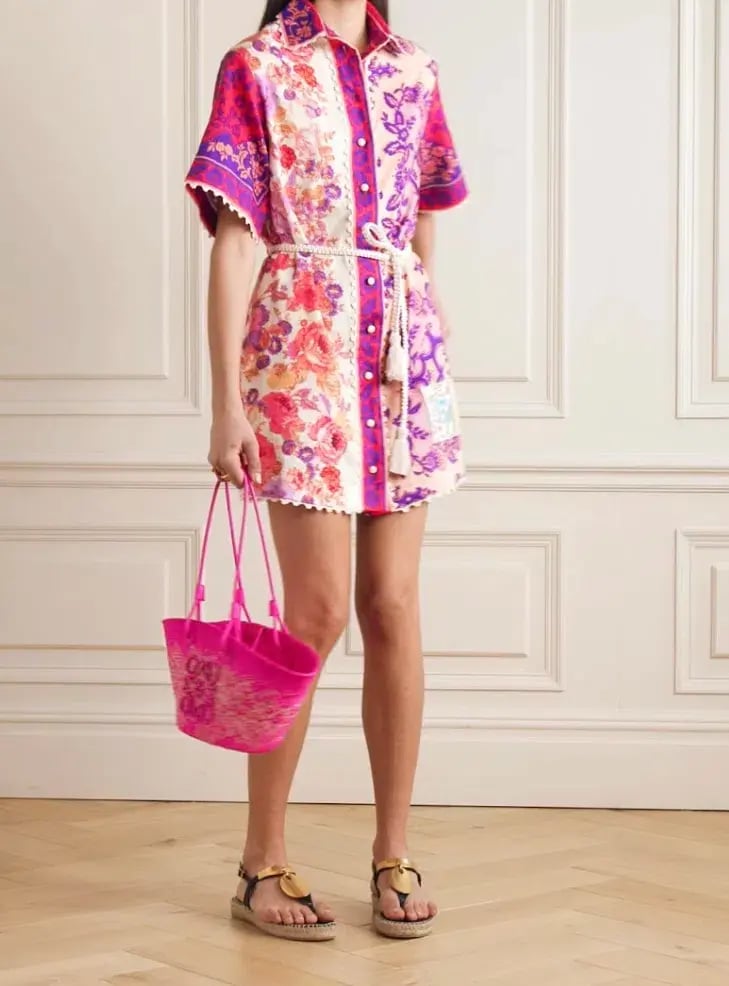 Zimmermann Raie Trimmed Shirt Dress Floral Size 0 / Au 8 photo 8