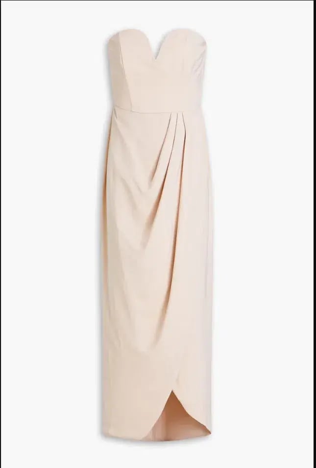 Shona Joy Strapless Draped Satin Maxi Dress Blush Size 16 photo 3
