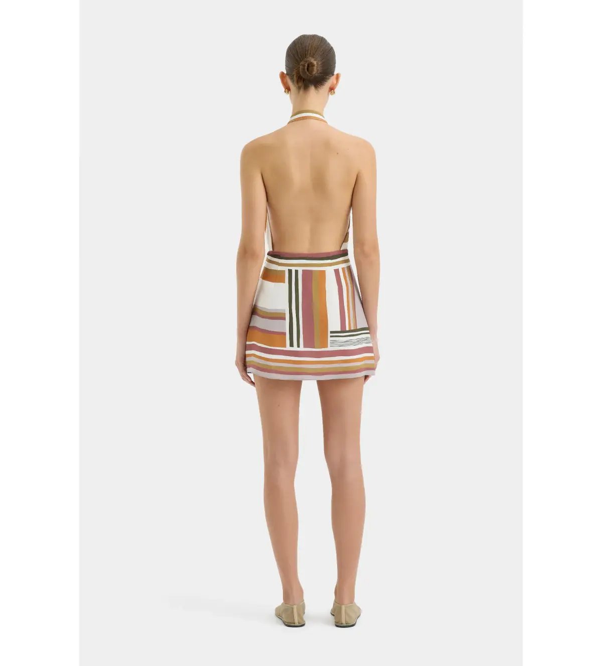 Sir the Label Caprera Wrap Halter Mini Dress Milazzo Stripe Size 6 photo 4