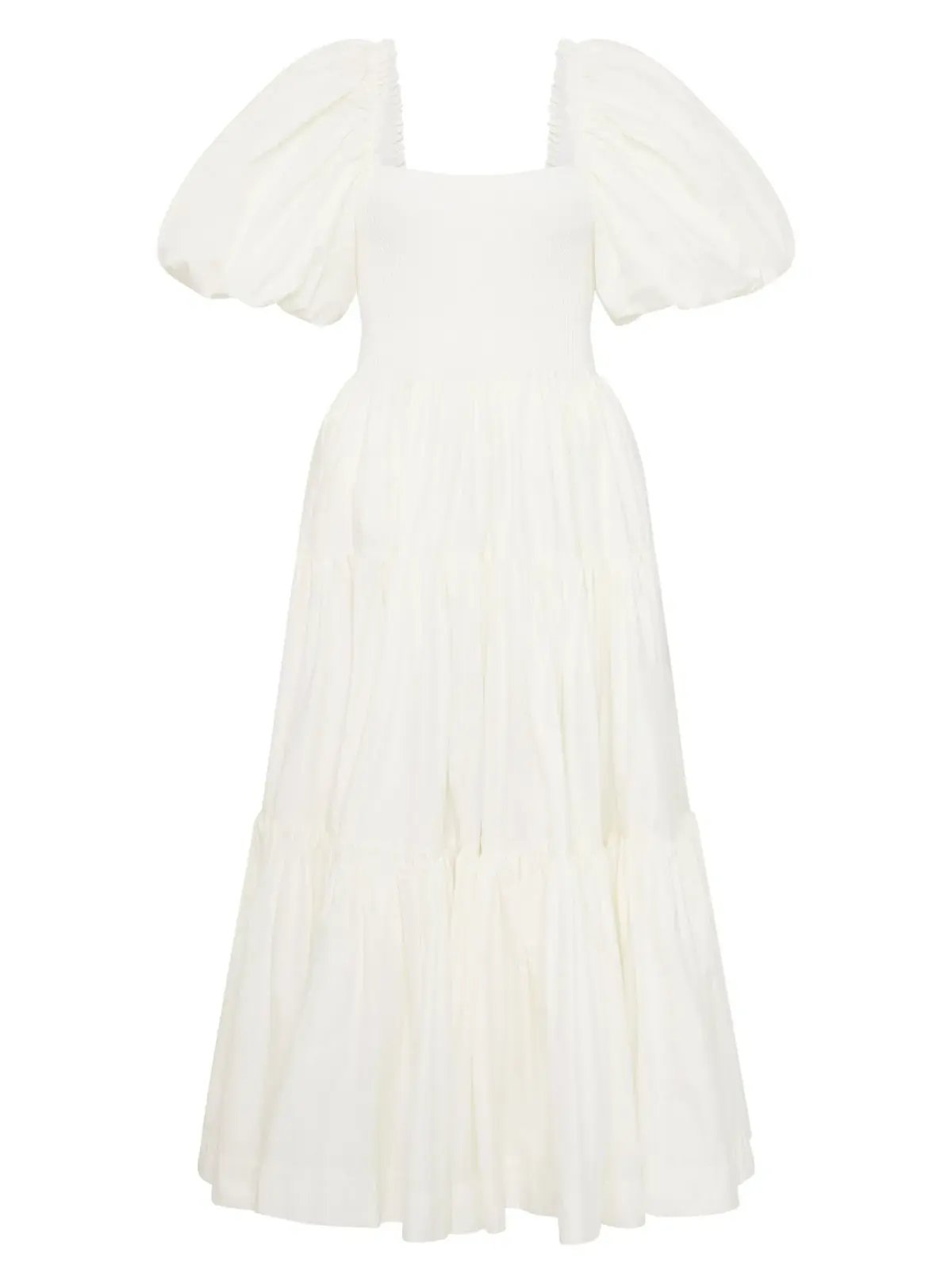 Aje Casa Puff Sleeve Midi Dress Ivory Size AU 10 photo 4