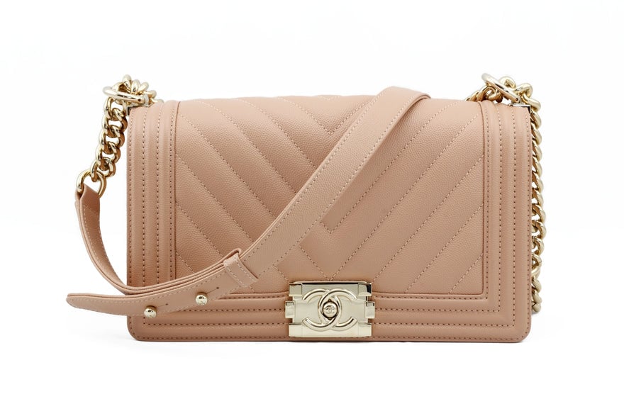 Chanel Chevron Dark Nude Small Boy Bag photo 2