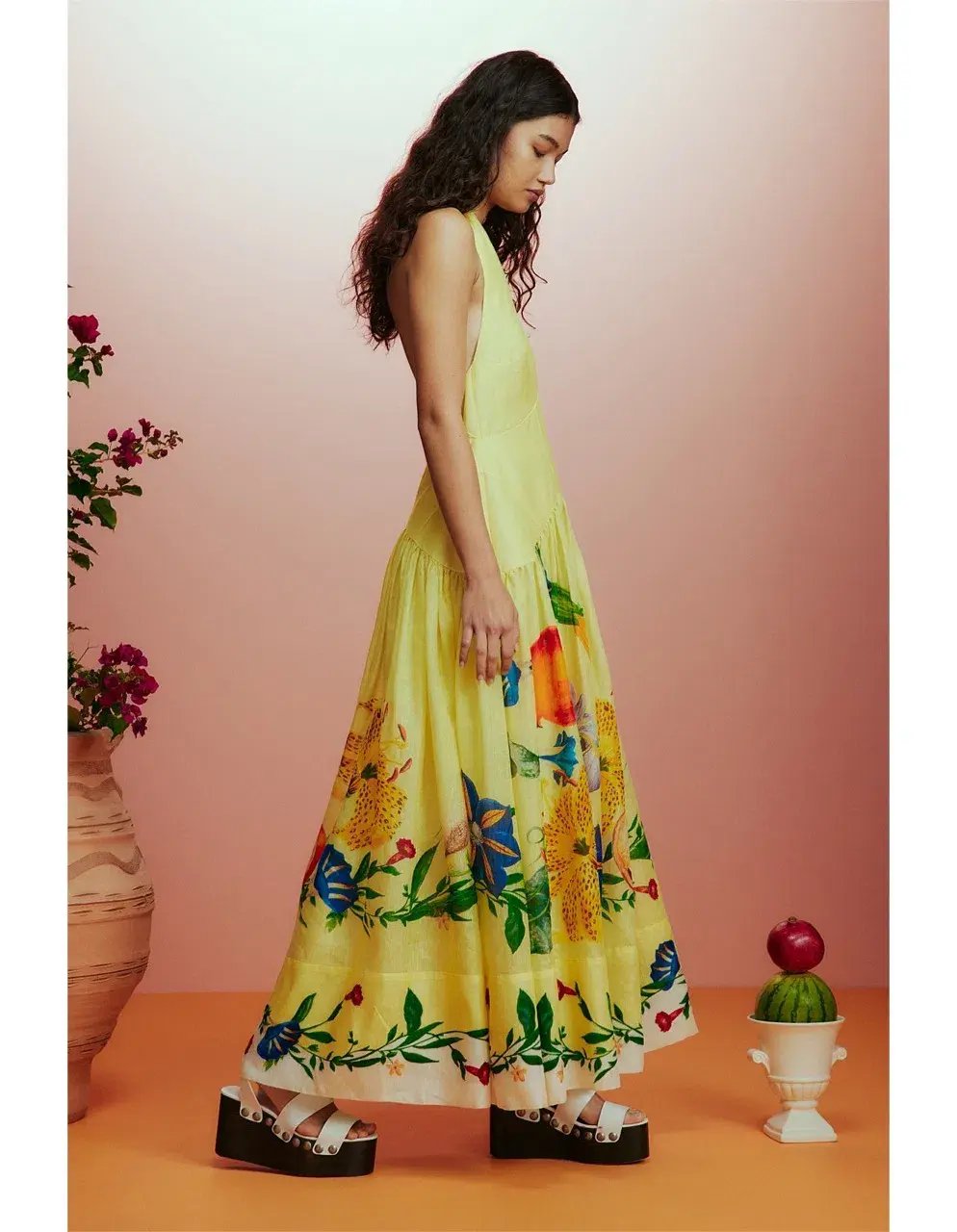 ALEMAIS Dahlia Halter Gown Yellow Size 10 AU photo 21
