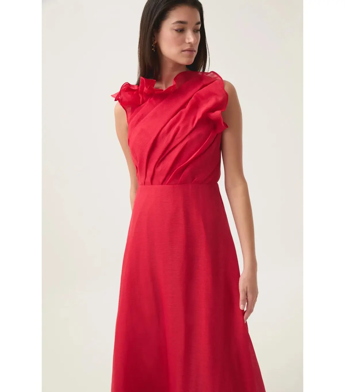 Aje Genesis Midi Dress Scarlet Red Size AU 10 photo 3