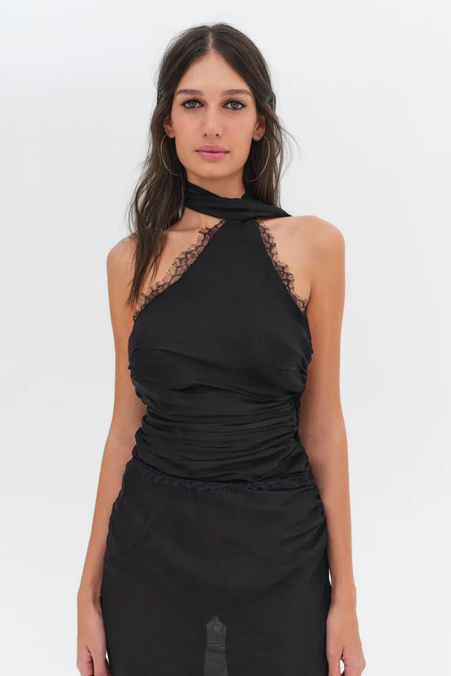 FOR LOVE & LEMONS ANGELA CHIFFON MAXI DRESS - BLACK photo 3