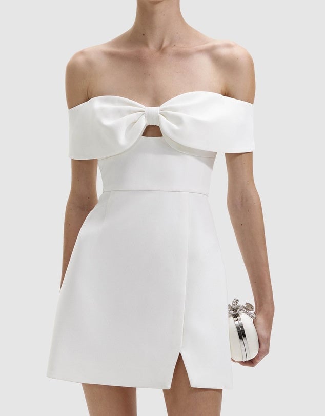 Self-Portrait Crepe Bow Mini Dress photo 3