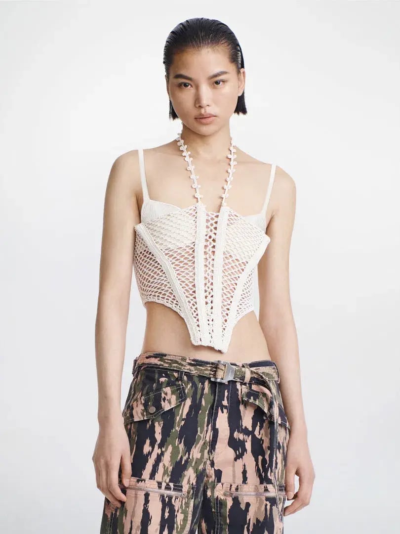 Dion Lee Coral Crochet Corset Cream Size 6 photo 2