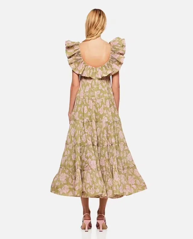 Zimmermann The Lovestruck Pleated Gown Floral Print Size 2 / AU 12 photo 5