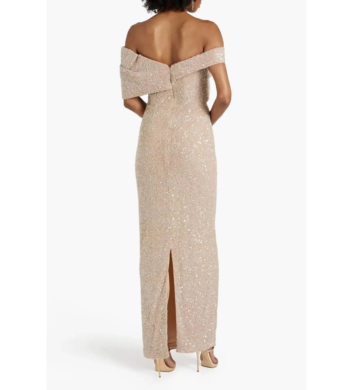 Rachel Gilbert Mirella Off Shoulder Gown in Neutral Size AU 14 photo 2