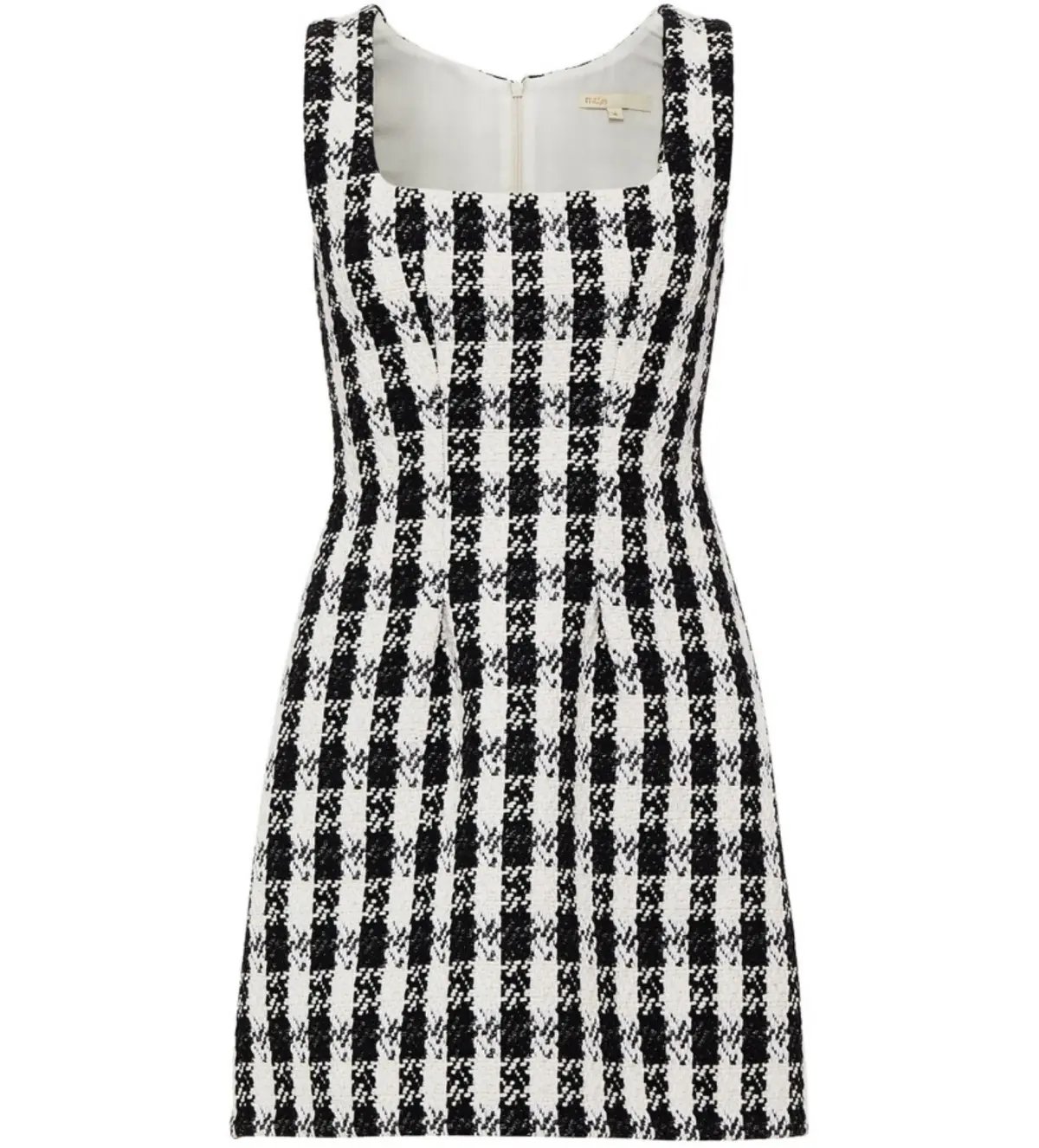 Maje Rocky Checked Cotton-Blend Tweed Mini Dress Multi Size AU 8 photo 7